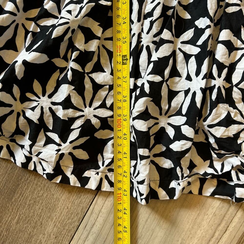 J. Crew black white floral tie front cut out casual dress sz 00 luau summer midi - Picture 14 of 15